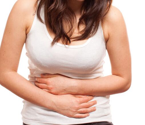 Abdominal pain is a sign of helminthic attack