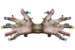 parasitic microbes on human hands