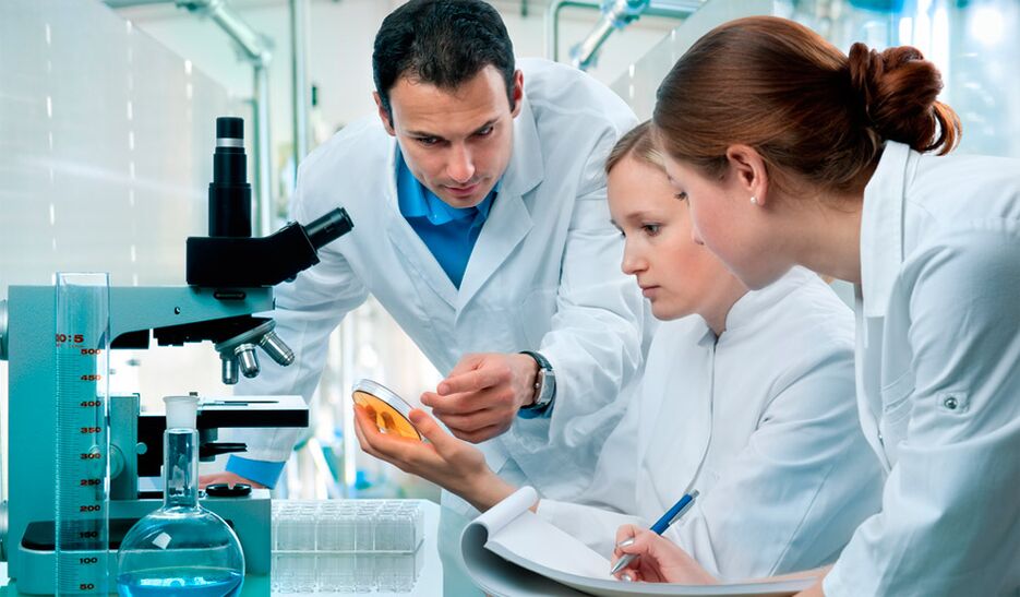 diagnostic of the presence of parasites in the body